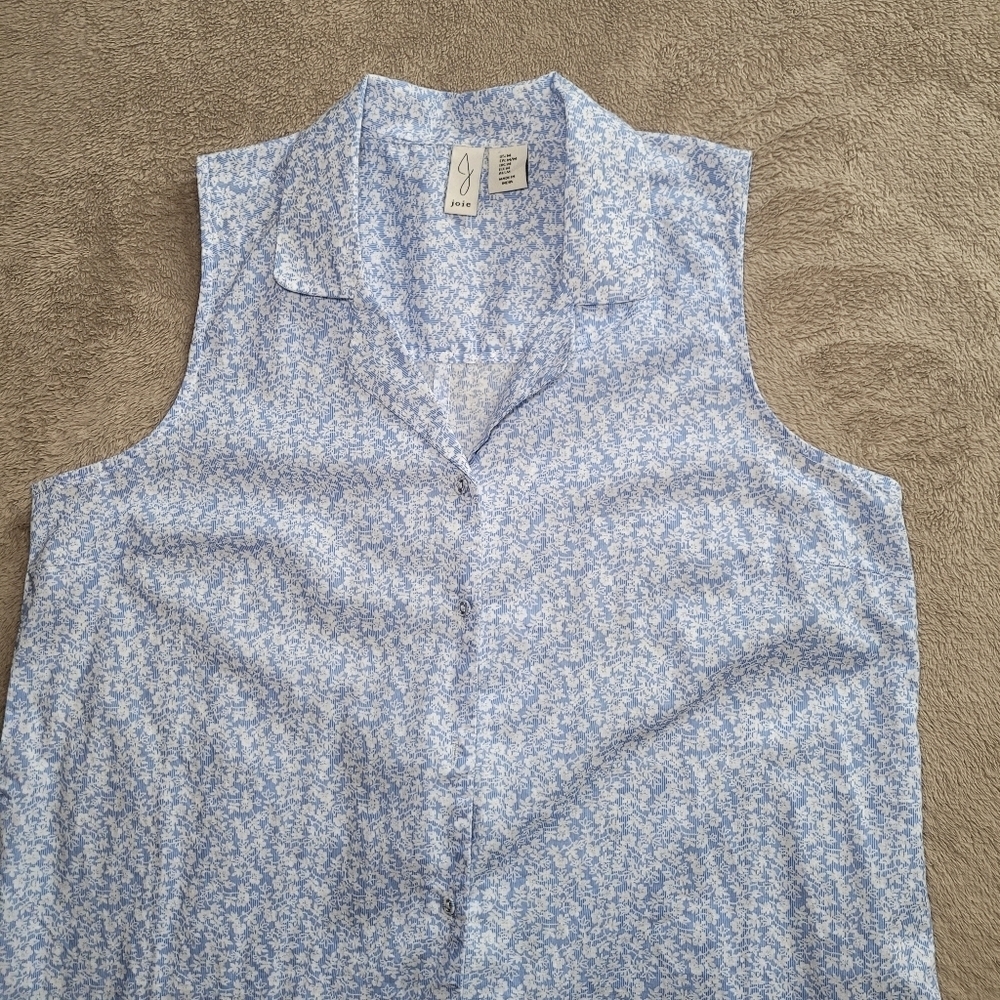 Joie button down sleeveless floral shirt dress size medium​ - Picture 4 of 13
